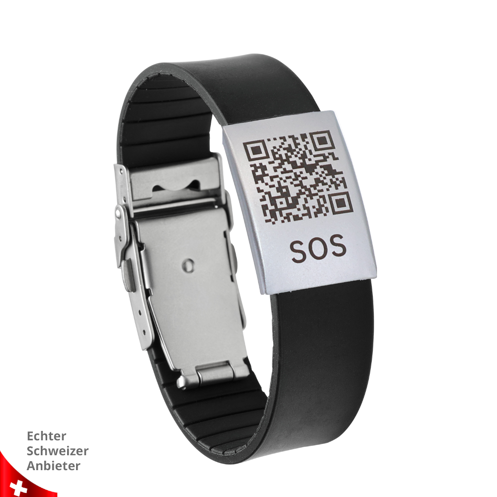 Medical ID Bracelet with QR Code | Silicone SOS Bracelet