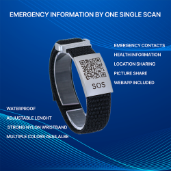 Textile Medical ID Bracelet with QR Code | Swiss Data Platform