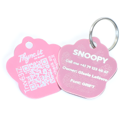 SOS Pet Tag Aluminium Paw with QR Code & Laser Engraving Personalized