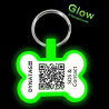 Glow-Edition Personalized SOS Pet Tag – Bone Shape in Silicone with Laser Engraving