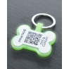 Glow-Edition Personalized SOS Pet Tag - Bone Shape in Silicone with QR Code and Laser Engraving - Swiss Data Platform