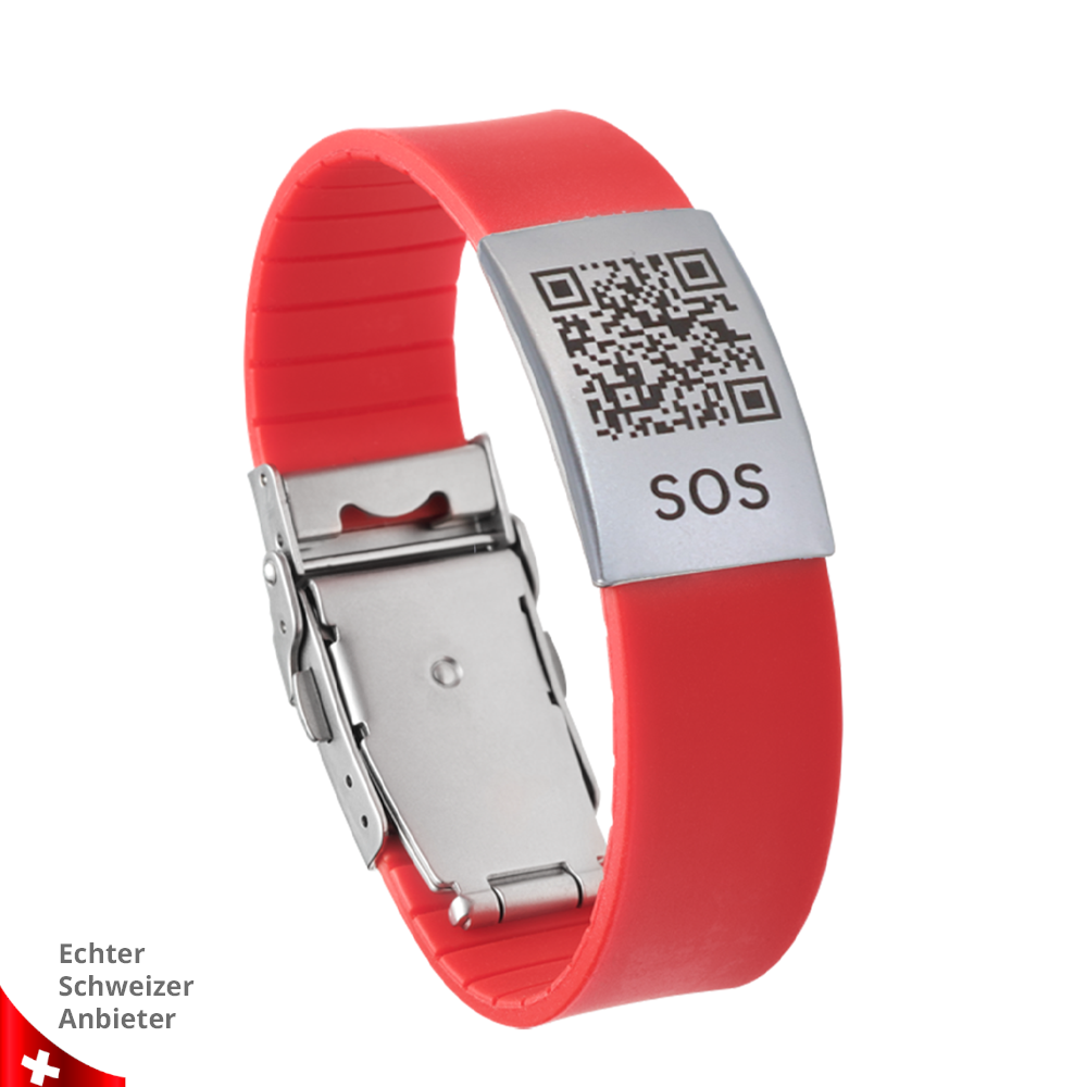 Medical ID Bracelet with QR Code | Silicone SOS Bracelet