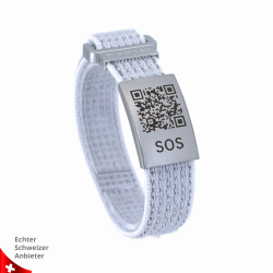 SOS Notfallarmband mit QR-Code aus Textil – Medizinisches Armband