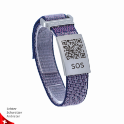 Textile Medical ID Bracelet with QR Code | Swiss Data Platform