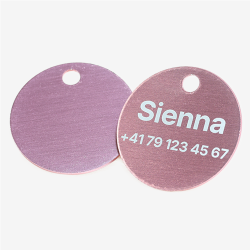 Medaglietta rotonda in alluminio con incisione laser – personalizzabile