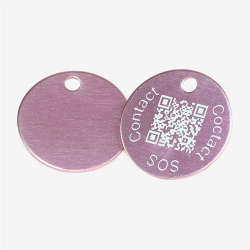 Round Aluminum QR Code Pet ID Tag – Connected to Swiss Data Platform