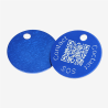 Tiermarke mit QR-Code Rund aus Aluminium - Schweizer Datenplattform