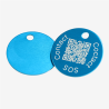 Round Aluminum QR Code Pet ID Tag – Connected to Swiss Data Platform