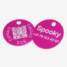 Tiermarke mit QR-Code und Lasergravur Rund aus Aluminium - Individuell gravierbar und Schweizer Datenplattform