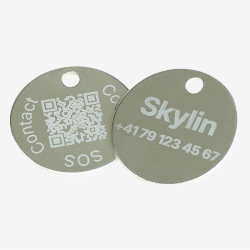 Médaille ronde en aluminium avec QR code & gravure laser – plateforme suisse