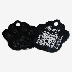 Aluminium Paw-Shaped Pet Tag with QR Code – Swiss Data Platform