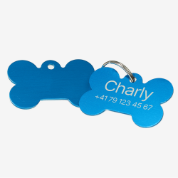 Custom Engraved Bone-Shaped Aluminum Pet ID Tag – Personalized Dog Name Tag