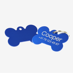 Custom Engraved Bone-Shaped Aluminum Pet ID Tag – Personalized Dog Name Tag