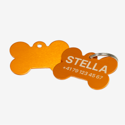 Custom Engraved Bone-Shaped Aluminum Pet ID Tag – Personalized Dog Name Tag