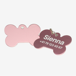 Custom Engraved Bone-Shaped Aluminum Pet ID Tag – Personalized Dog Name Tag