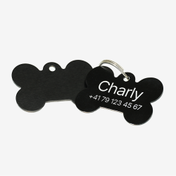 Custom Engraved Bone-Shaped Aluminum Pet ID Tag – Personalized Dog Name Tag