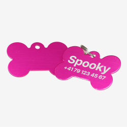 Custom Engraved Bone-Shaped Aluminum Pet ID Tag – Personalized Dog Name Tag