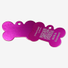 Hundemarke mit QR-Code in Knochenform aus Aluminium – Schweizer Datenplattform