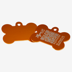 Pet Tag "Bone" Aluminium with QR Code for Dogs and Cats