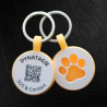 Round Fluorescent Silicone Pet Tag with QR Code and Glow Paw – Swiss Data Platform