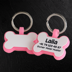 Glow-Edition Personalized SOS Pet Tag – Bone Shape in Silicone with Laser Engraving