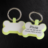 Médaille Glow en silicone en forme d’os avec gravure laser – personnalisable