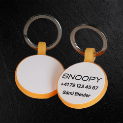 Glow-Edition Personalized SOS Pet Tag  Round Shape in Silicone with Laser Engraving
