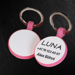 Médaille ronde Glow en silicone avec gravure laser – personnalisable
