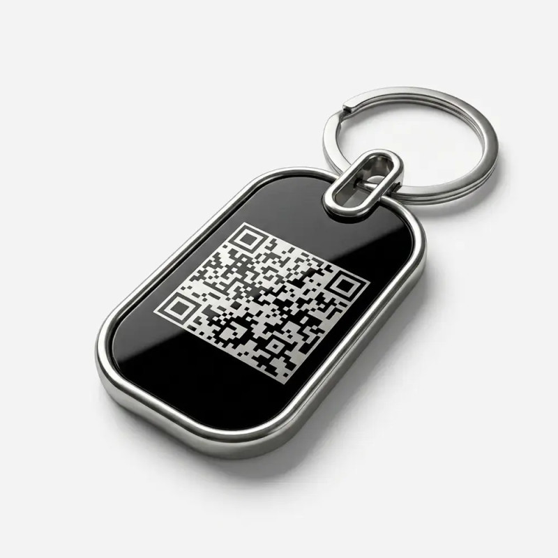 SOS Schlüsselanhänger mit QR-Code | Digitale Eigentums-ID | DynaTag