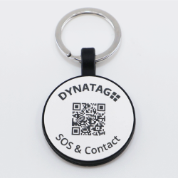Médaille ronde pour animal en silicone avec code QR – plateforme de données suisse