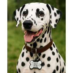 Schweizer Hundemarke aus Silikon mit Notfallkontakten und Gesundheitsinformationen