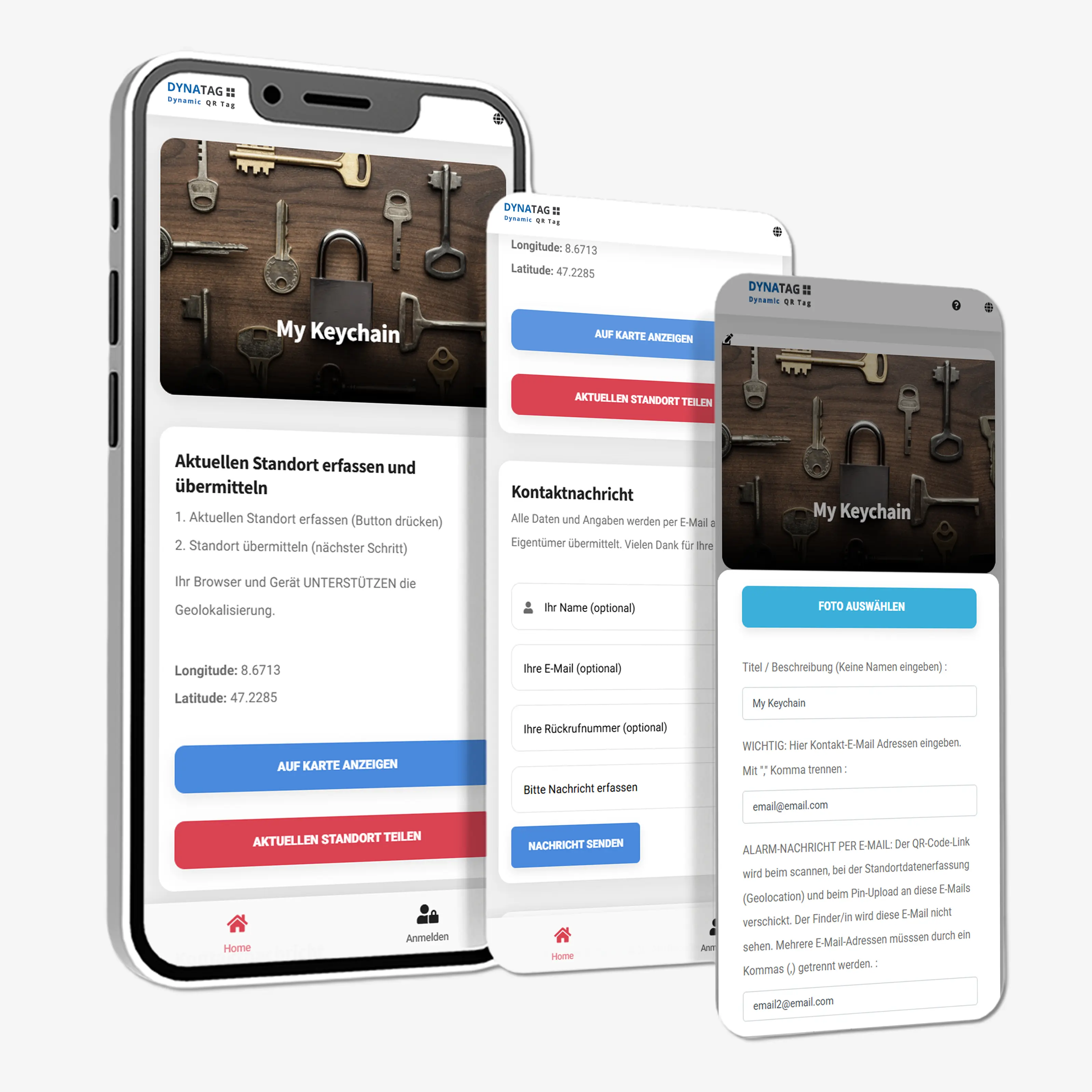 Digital key page with private contact form
