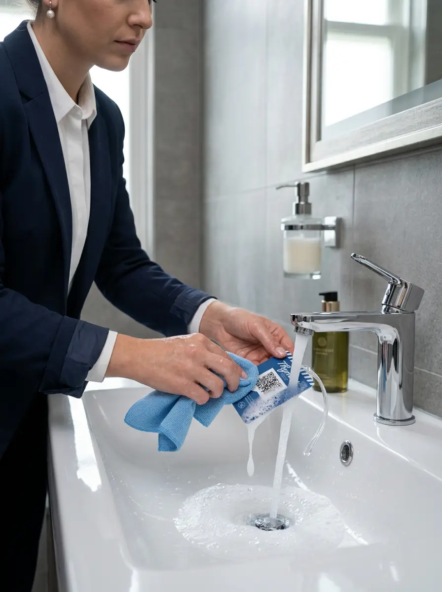 Reinigung und Pflege des Gepäckanhängers mit QR-Code und NFC
